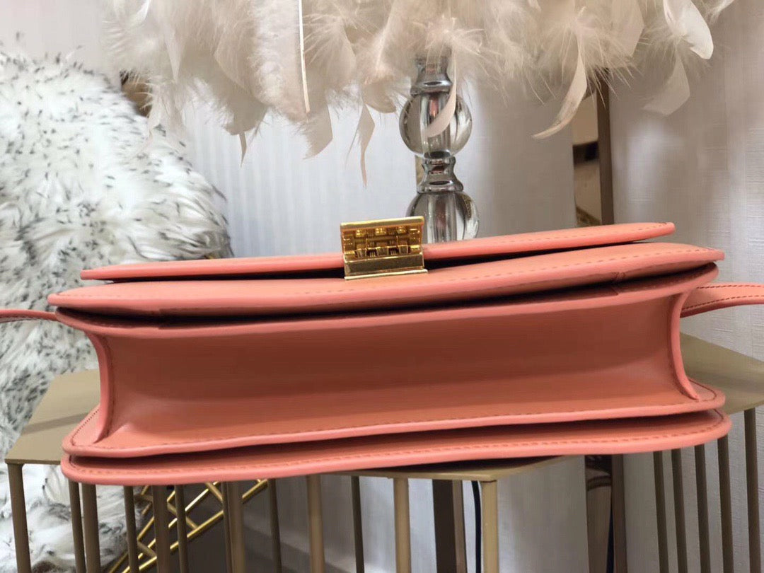 Celine Classic Box Medium Bag In Orange Box Calfskin