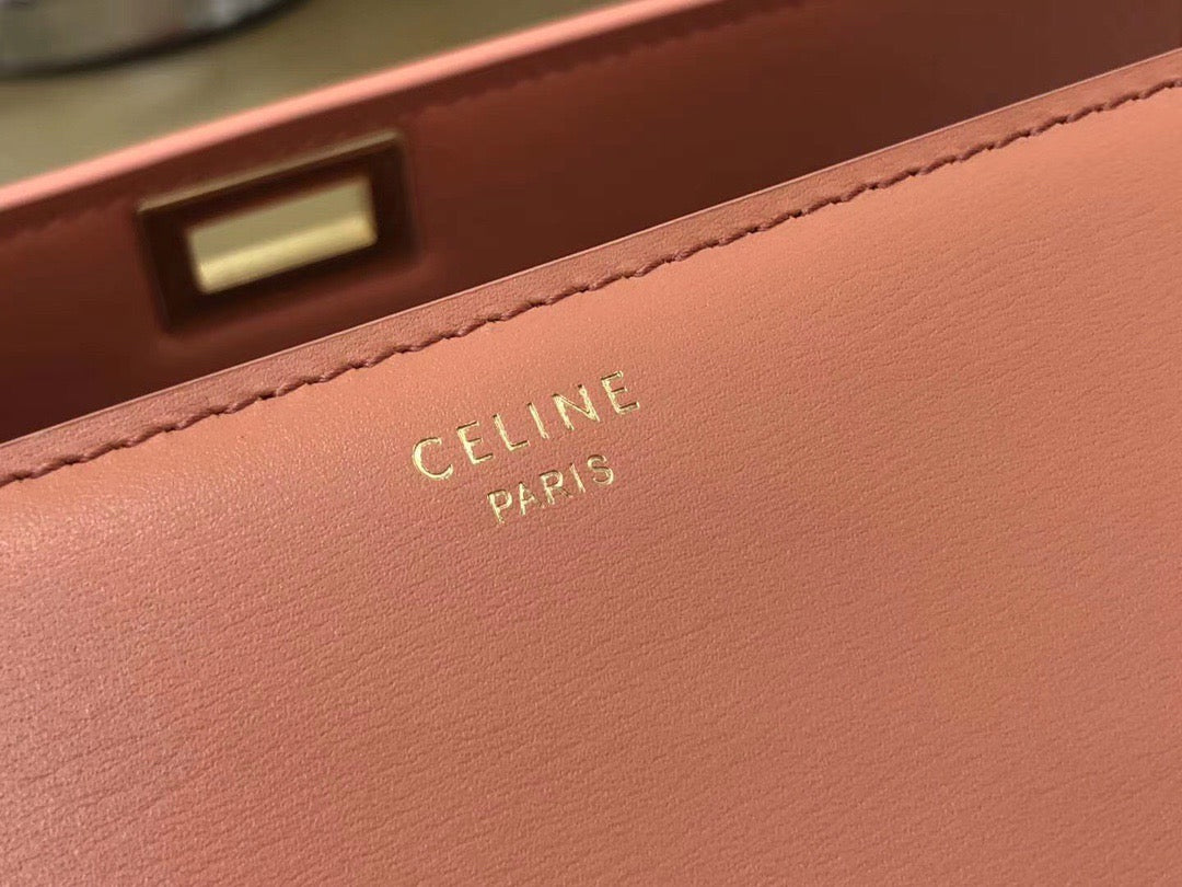 Celine Classic Box Medium Bag In Orange Box Calfskin