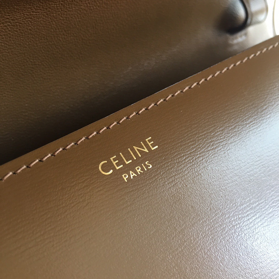 Celine Classic Box Medium Bag In Dark Brown Box Calfskin