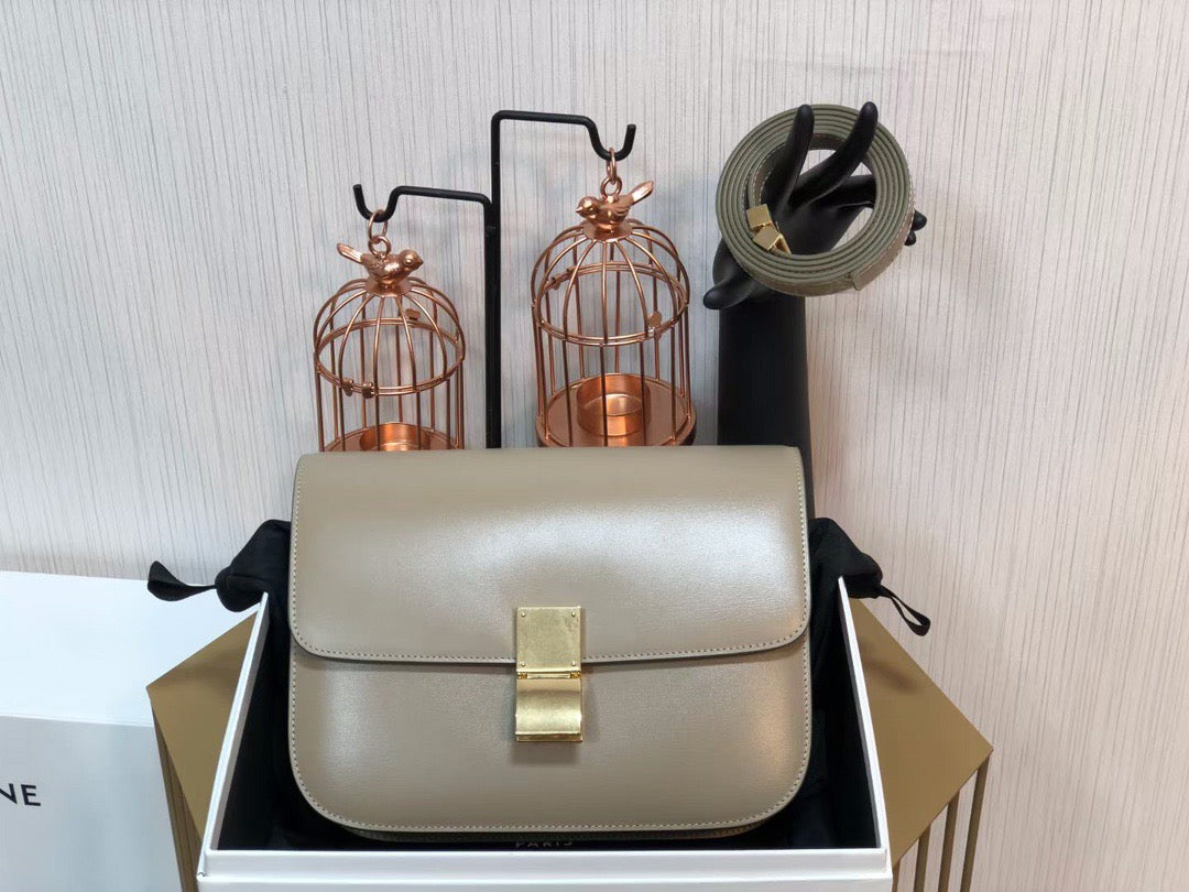 Celine Classic Box Medium Bag In Light Brown Box Calfskin