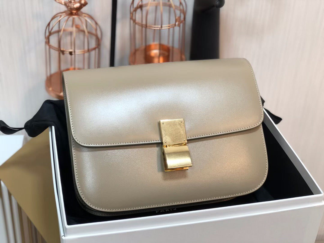 Celine Classic Box Medium Bag In Light Brown Box Calfskin