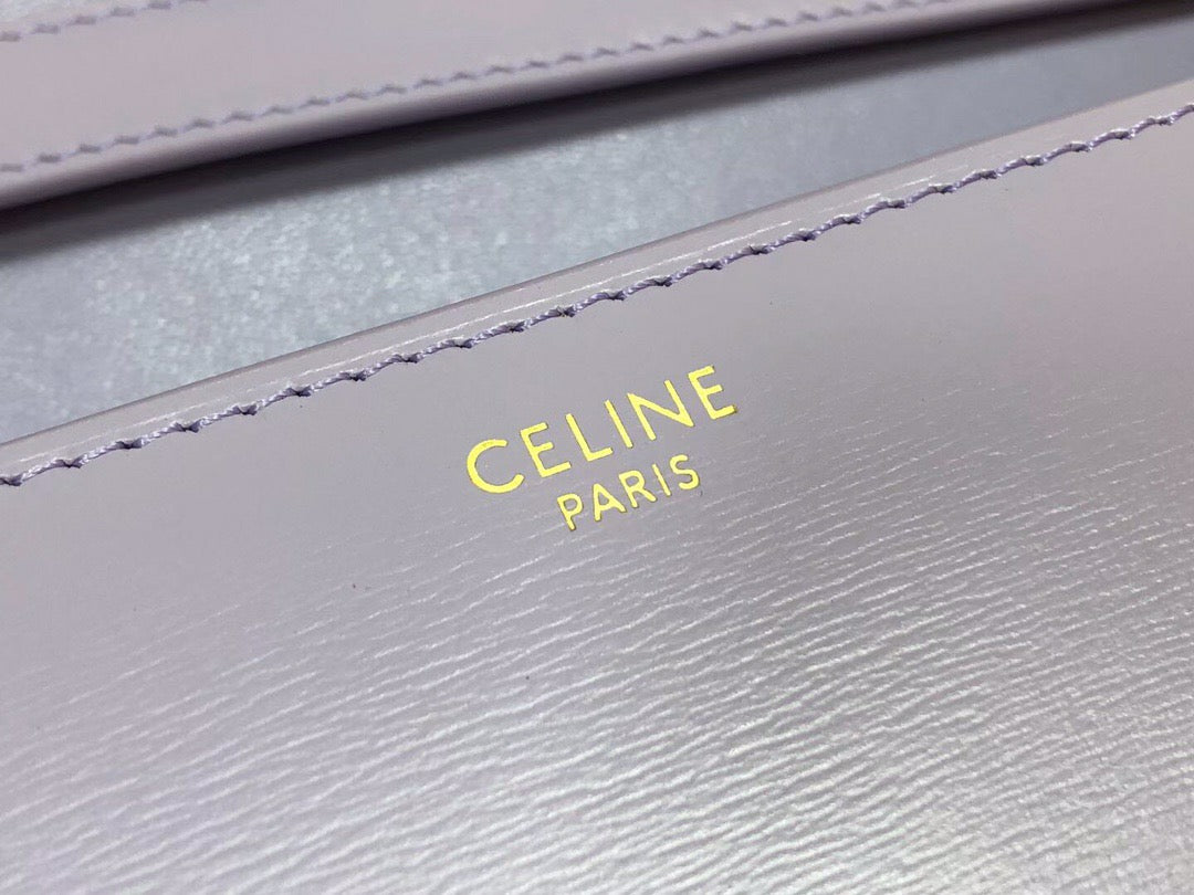 Celine Classic Box Medium Bag In Purple Box Calfskin