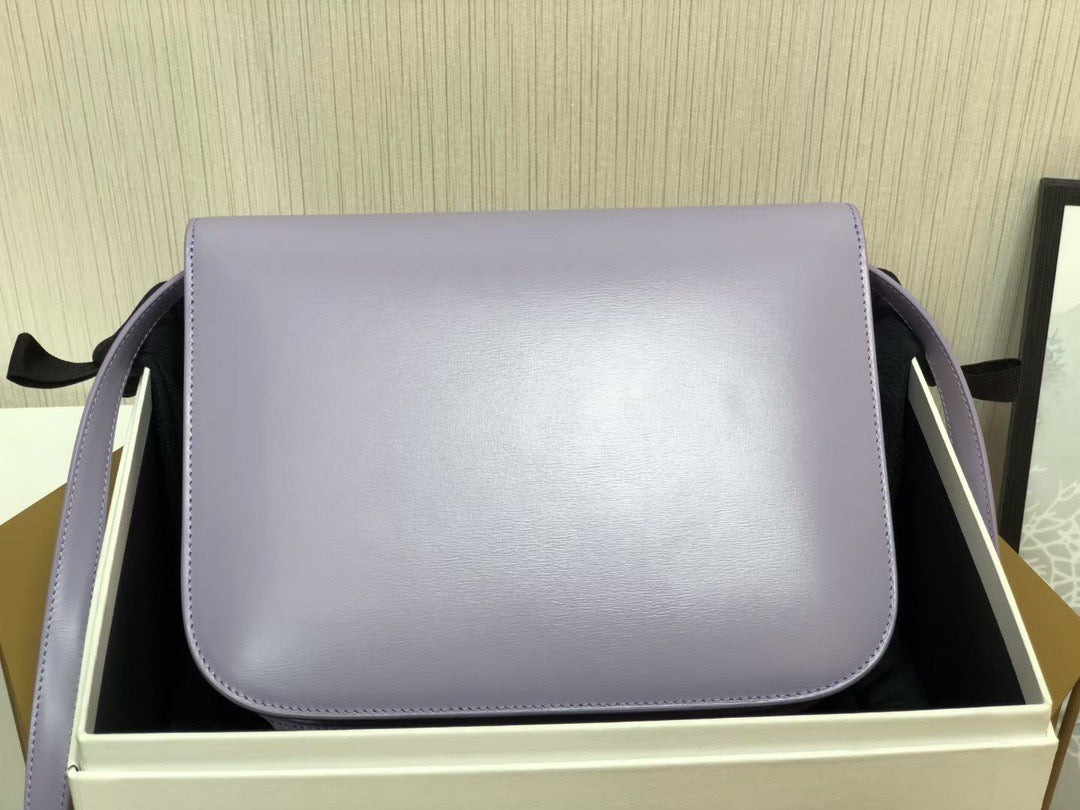 Celine Classic Box Medium Bag In Purple Box Calfskin