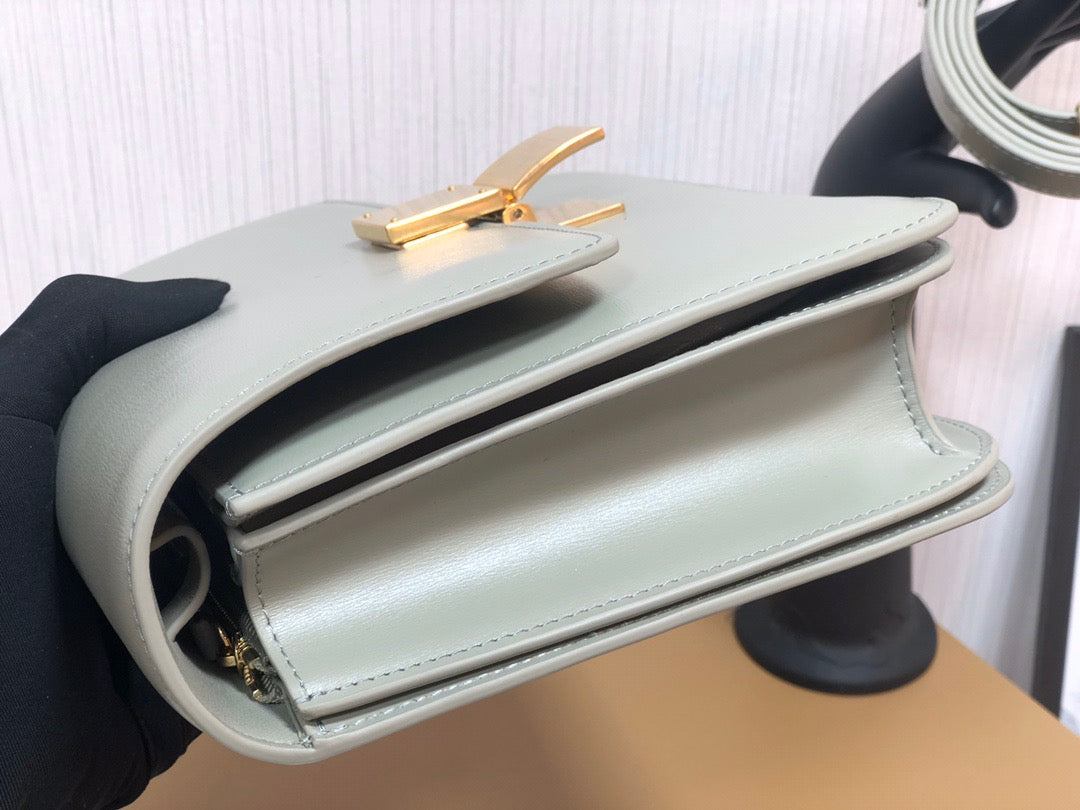 Celine Classic Box Medium Bag In Light Green Box Calfskin