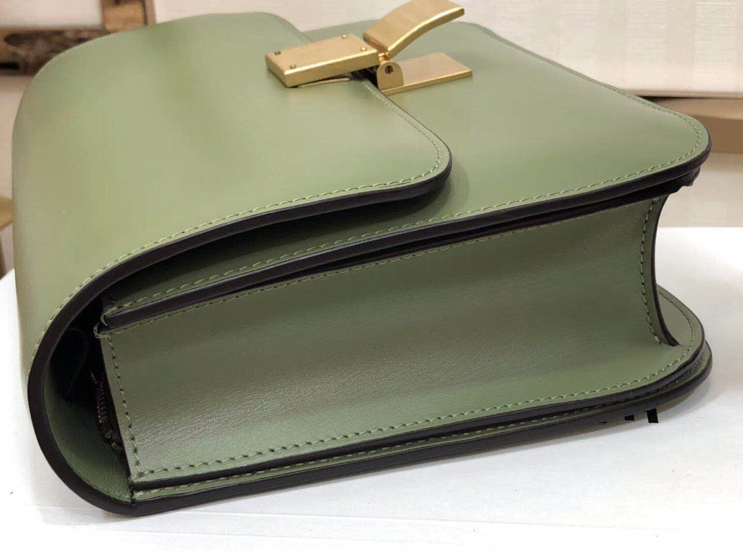 Celine Classic Box Medium Bag In Avocado Green Box Calfskin