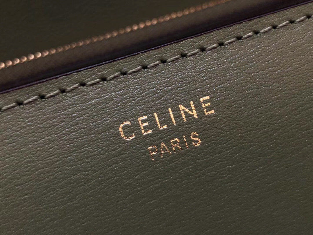 Celine Classic Box Medium Bag In Avocado Green Box Calfskin