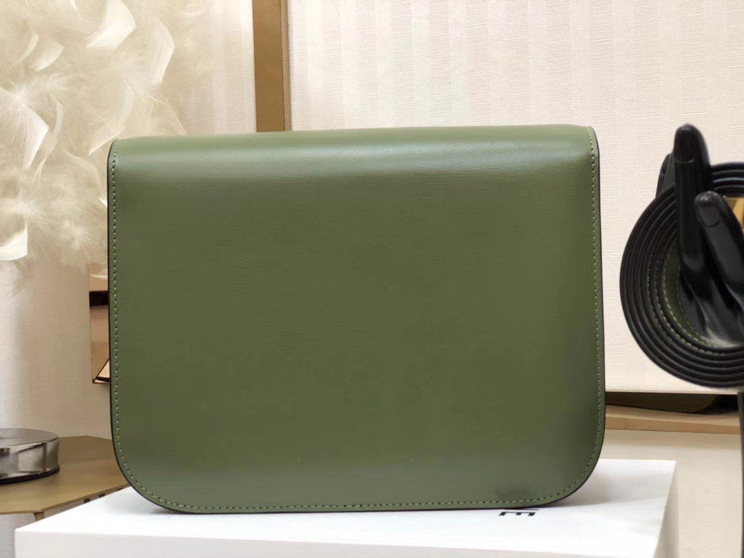 Celine Classic Box Medium Bag In Avocado Green Box Calfskin