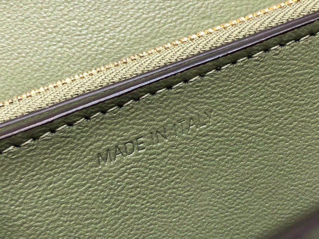 Celine Classic Box Medium Bag In Avocado Green Box Calfskin