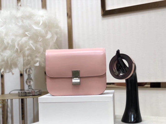 Celine Classic Box Medium Bag In Pink Box Calfskin