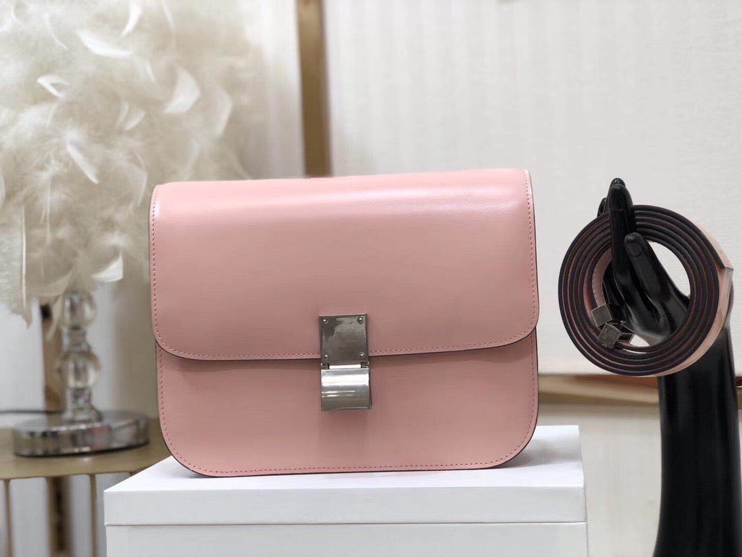 Celine Classic Box Medium Bag In Pink Box Calfskin