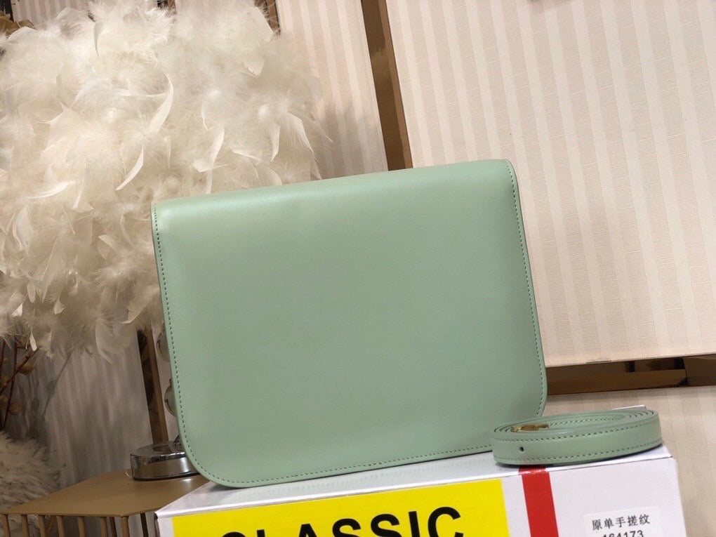 Celine Classic Box Medium Bag In Mint Green Box Calfskin