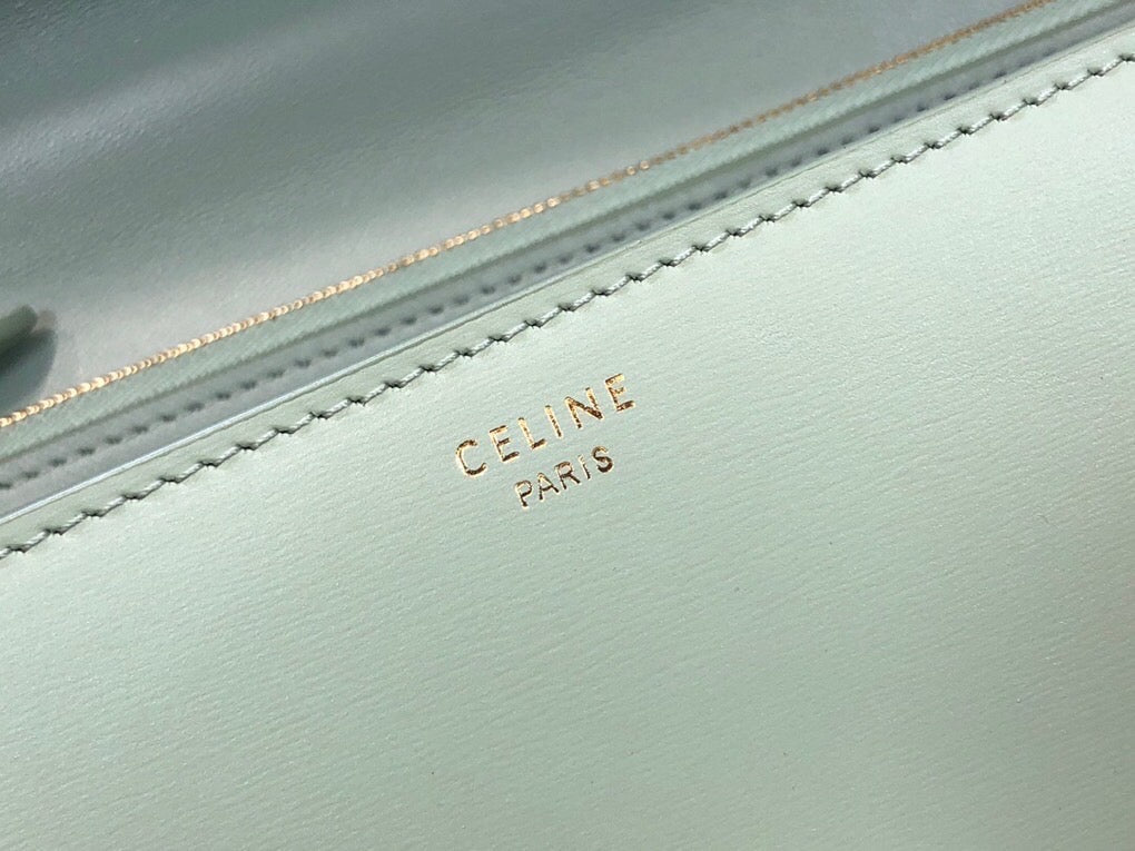 Celine Classic Box Medium Bag In Mint Green Box Calfskin