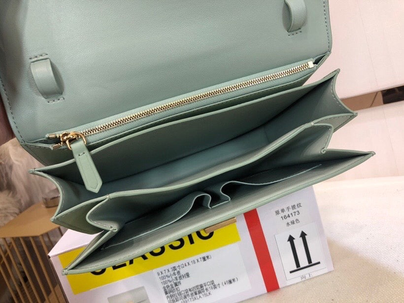 Celine Classic Box Medium Bag In Mint Green Box Calfskin