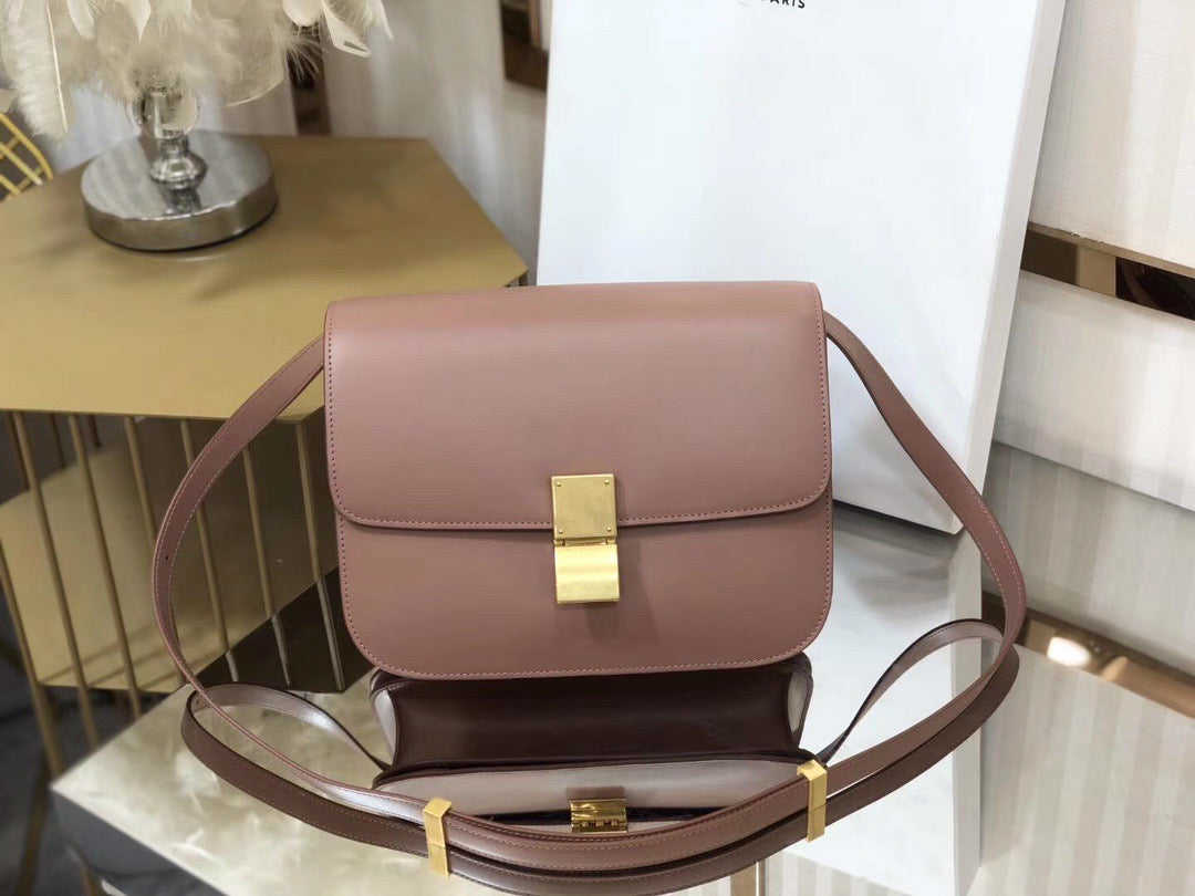 Celine Classic Box Medium Bag In Bean Paste Powder Box Calfskin