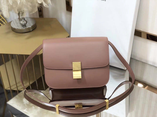 Celine Classic Box Medium Bag In Bean Paste Powder Box Calfskin