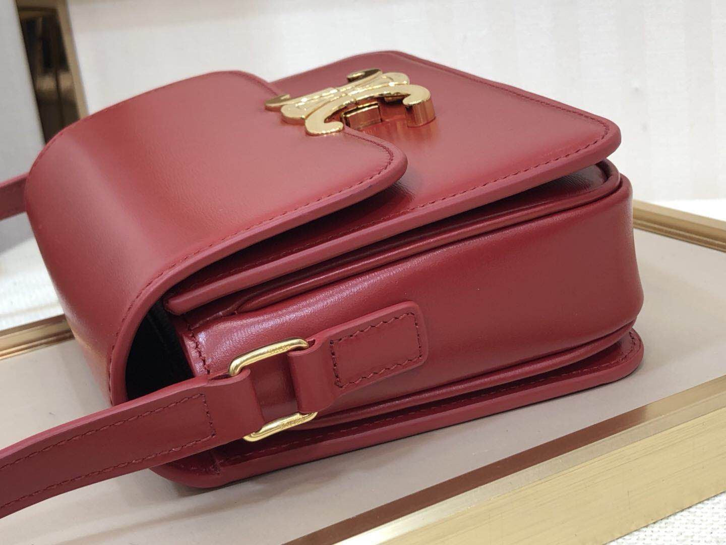 Celine Triomphe Teen Bag In Red Leather