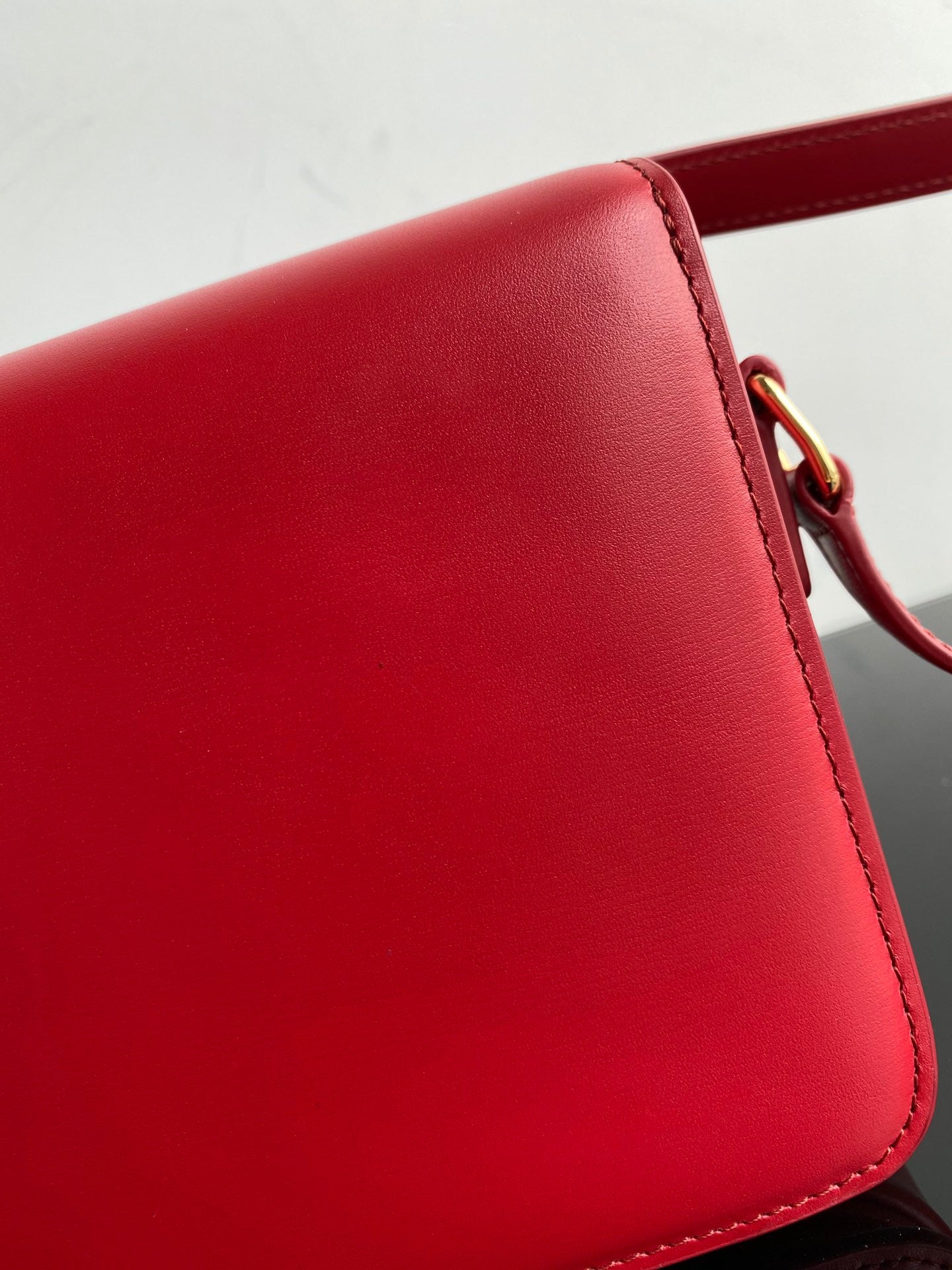 Celine Triomphe Teen Bag In Red Leather