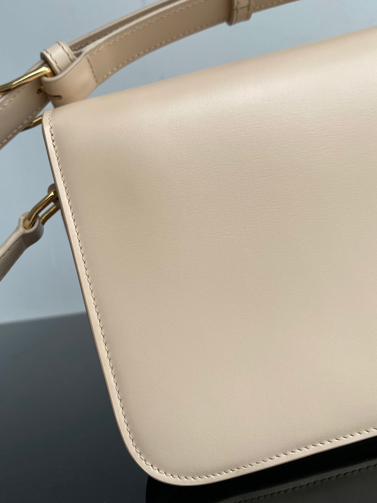 Celine Triomphe Teen Bag In Beige Leather