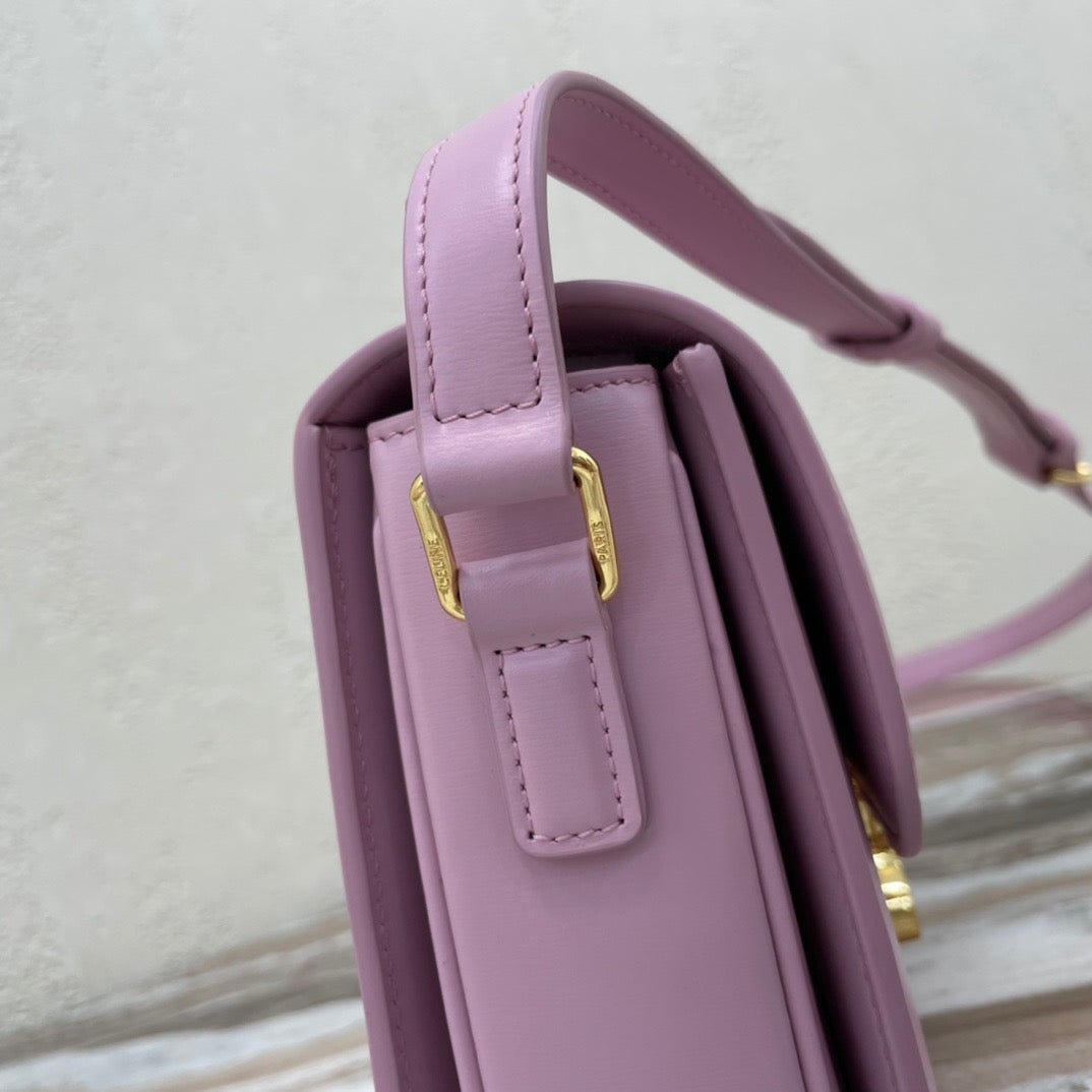 Celine Triomphe Teen Bag In Mallow Purple Leather