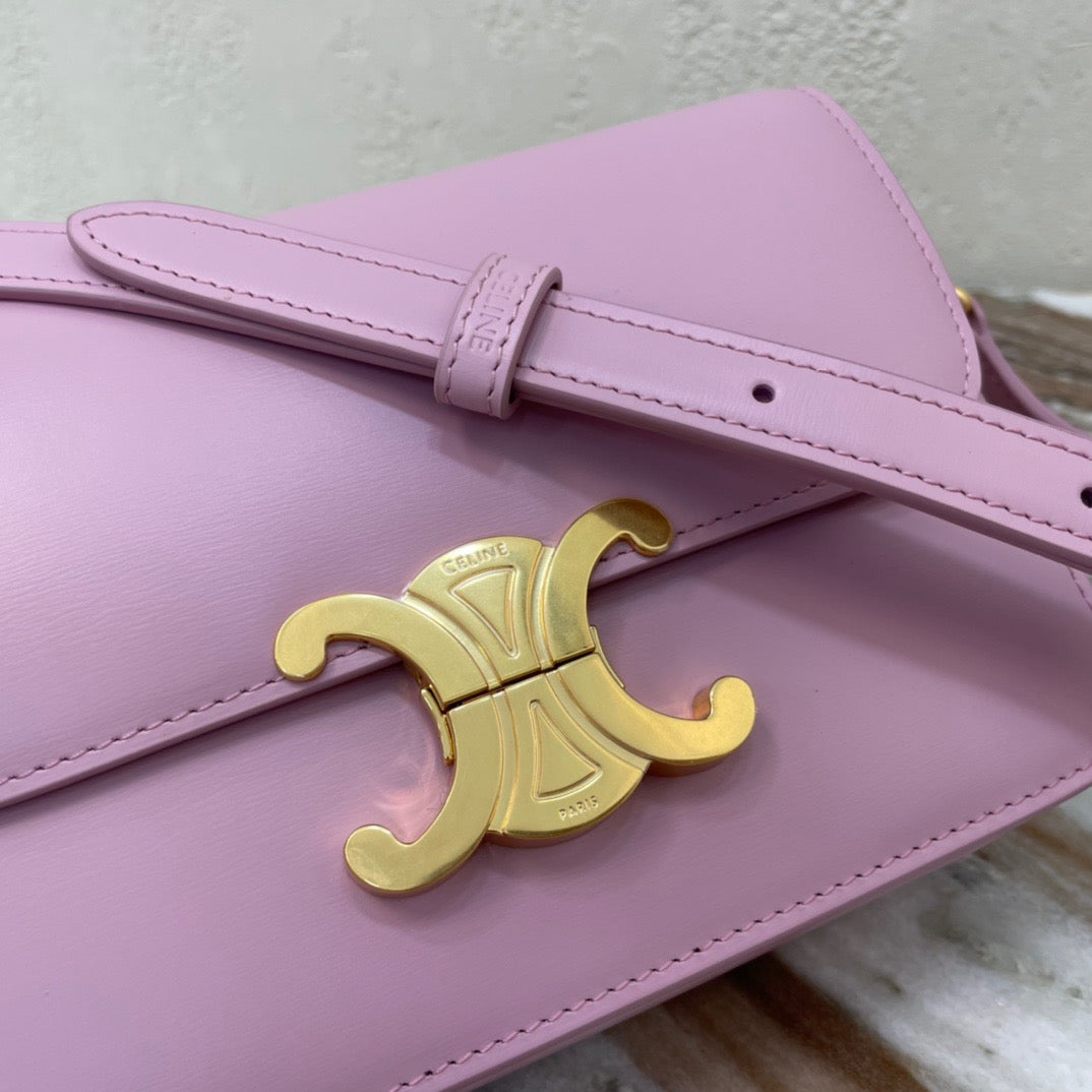 Celine Triomphe Teen Bag In Mallow Purple Leather