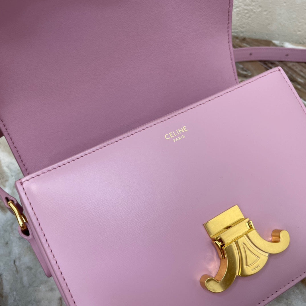 Celine Triomphe Teen Bag In Mallow Purple Leather