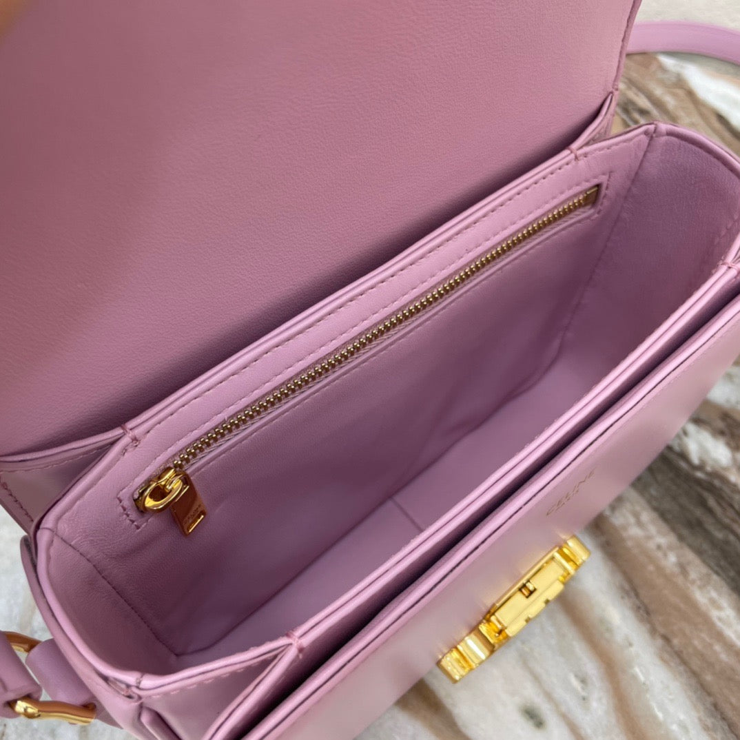 Celine Triomphe Teen Bag In Mallow Purple Leather