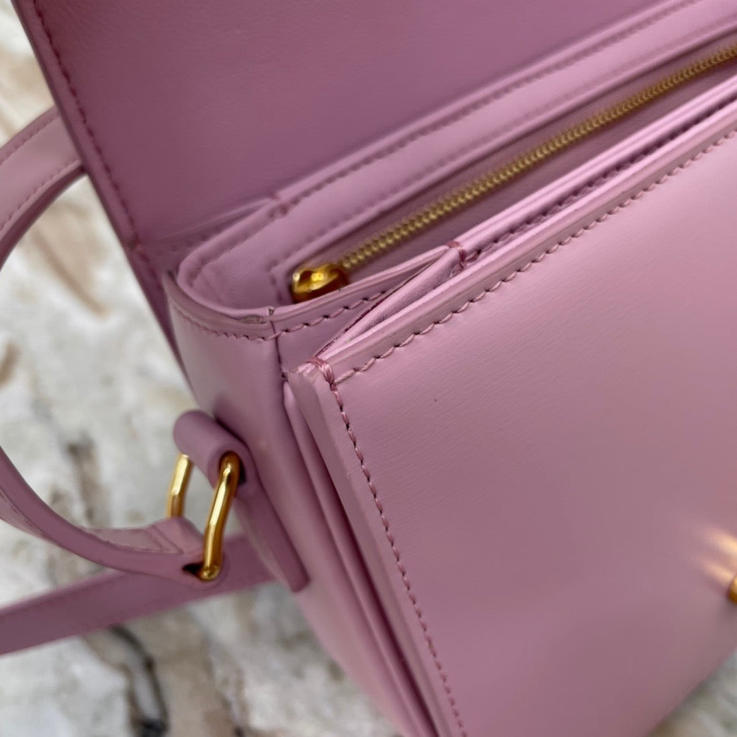 Celine Triomphe Teen Bag In Mallow Purple Leather