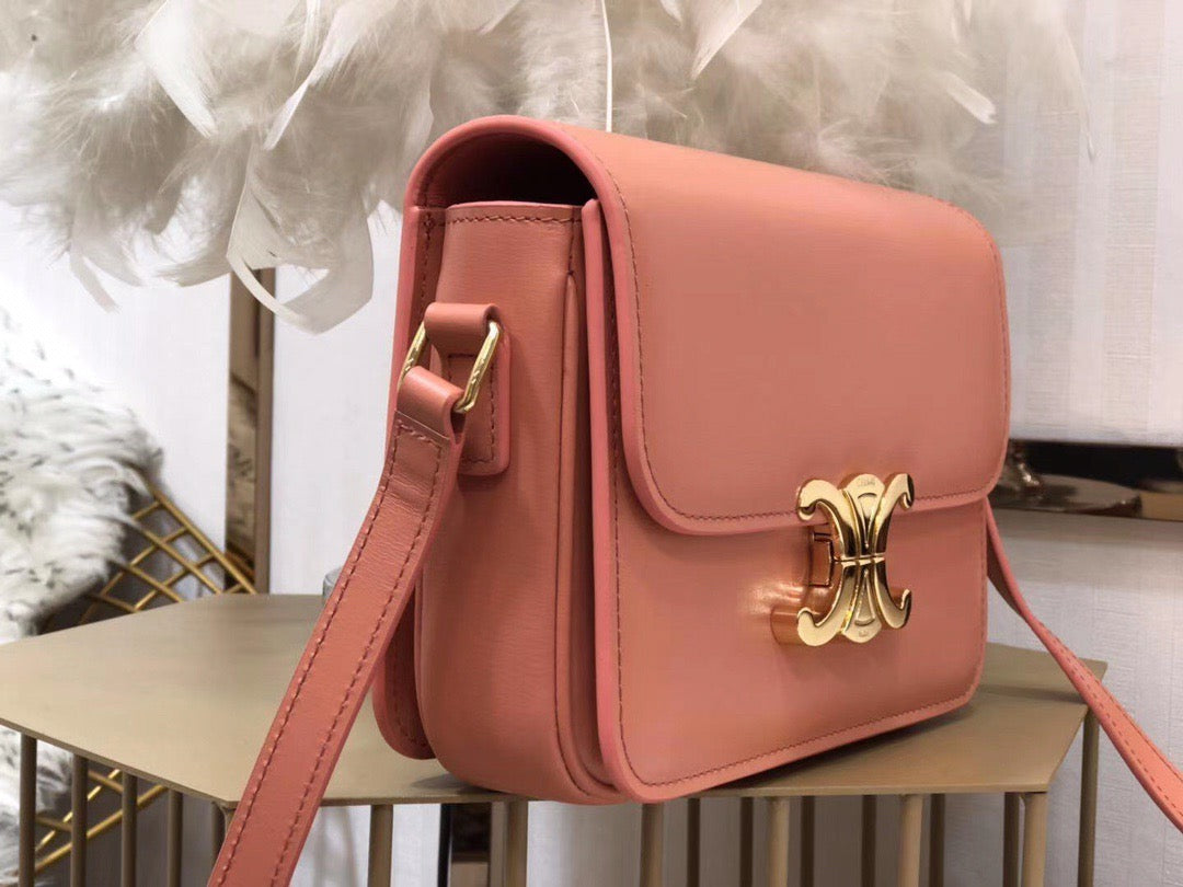 Celine Triomphe Teen Bag In Pink Leather