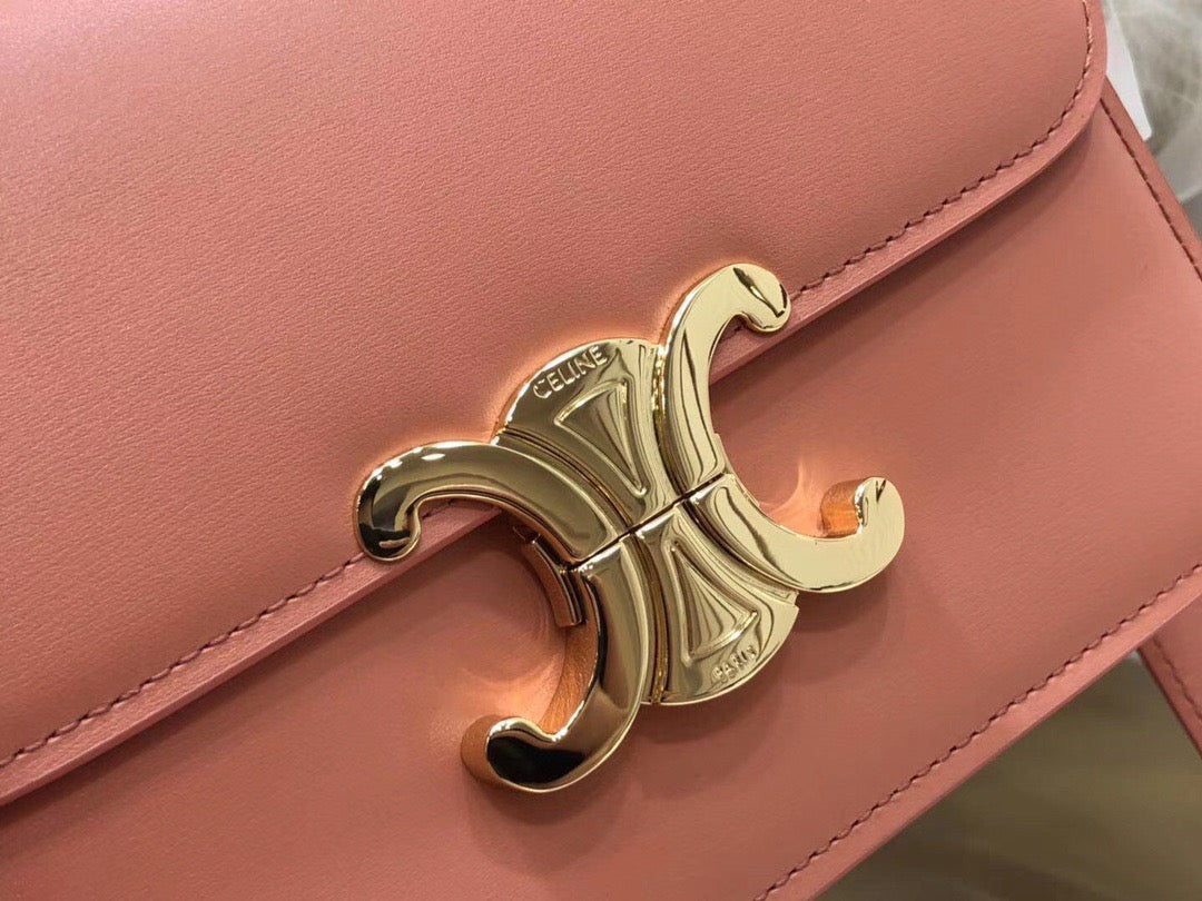 Celine Triomphe Teen Bag In Pink Leather