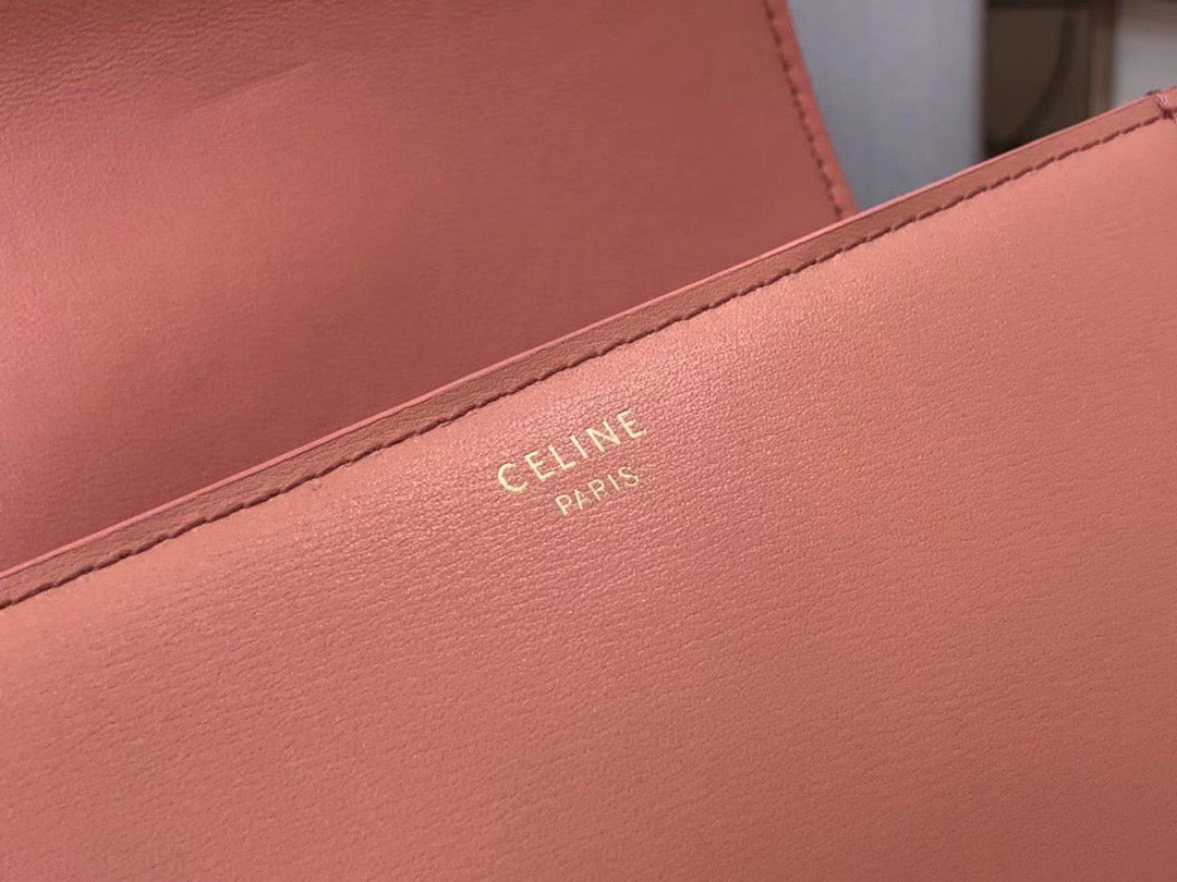 Celine Triomphe Teen Bag In Pink Leather