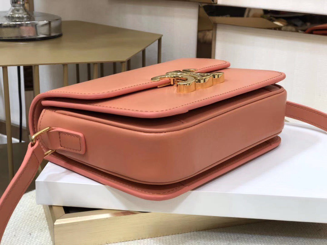 Celine Triomphe Teen Bag In Pink Leather