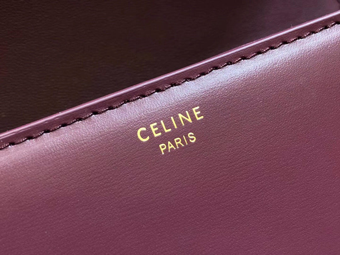 Celine Triomphe Teen Bag In Anemone Purple Leather