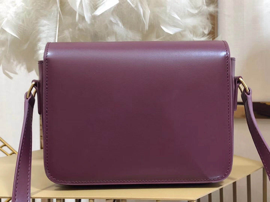 Celine Triomphe Teen Bag In Anemone Purple Leather