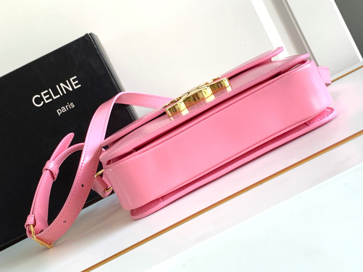 Celine Triomphe Teen Bag In  Sakura Powder Leather