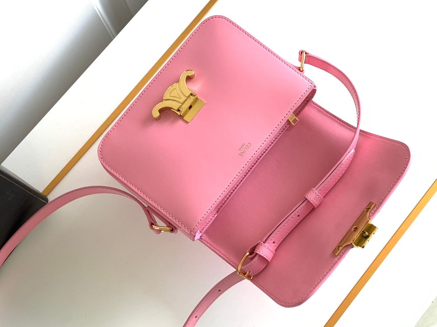 Celine Triomphe Teen Bag In  Sakura Powder Leather