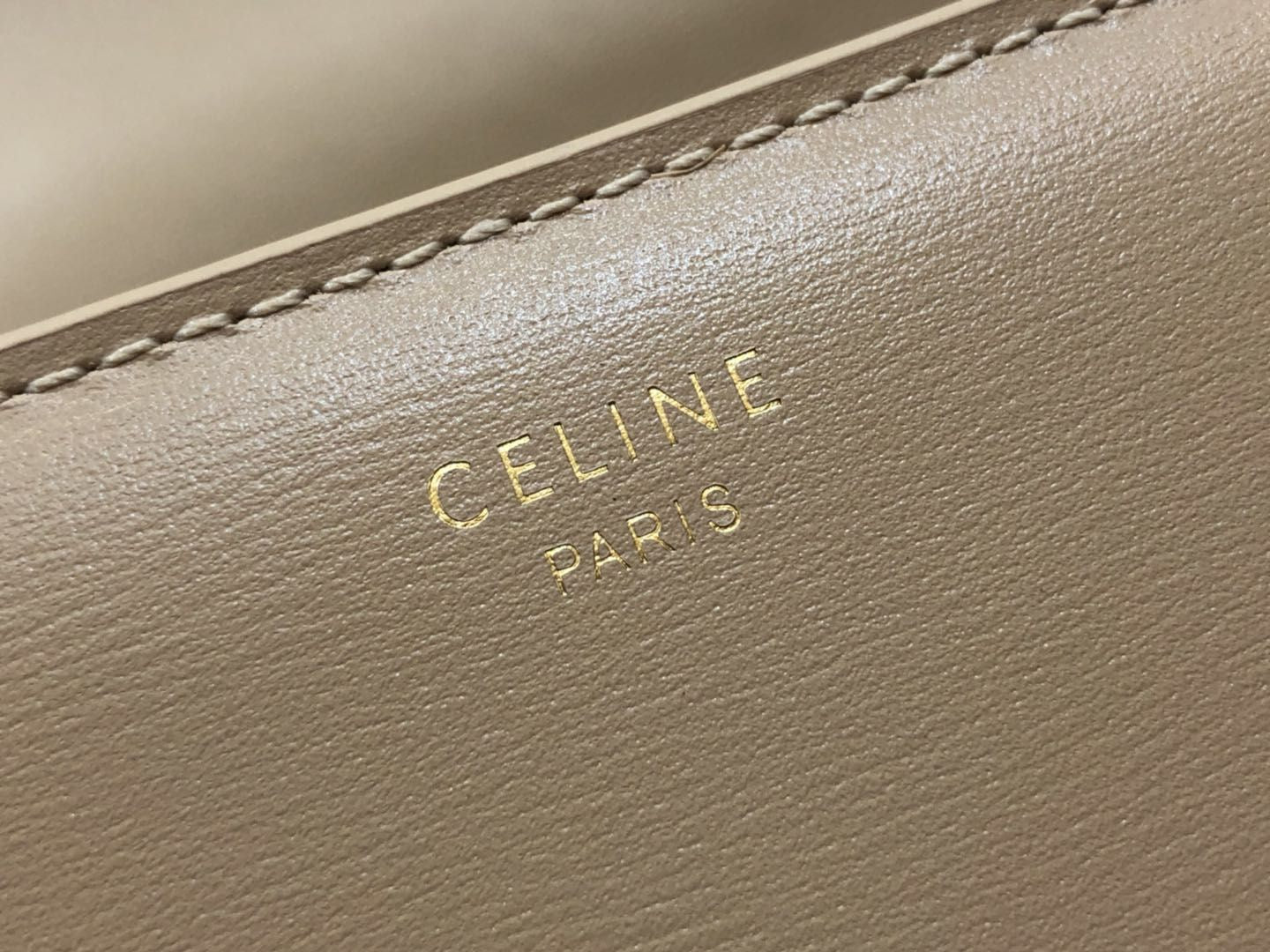 Celine Triomphe Medium Bag In Light Brown Smooth Calfskin