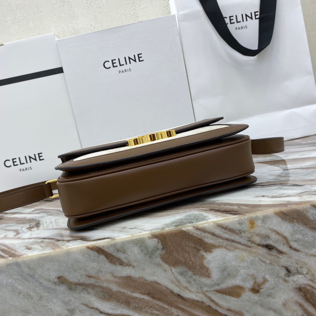 Celine Classic Triomphe Medium Bag In Canvas Splicing Bag