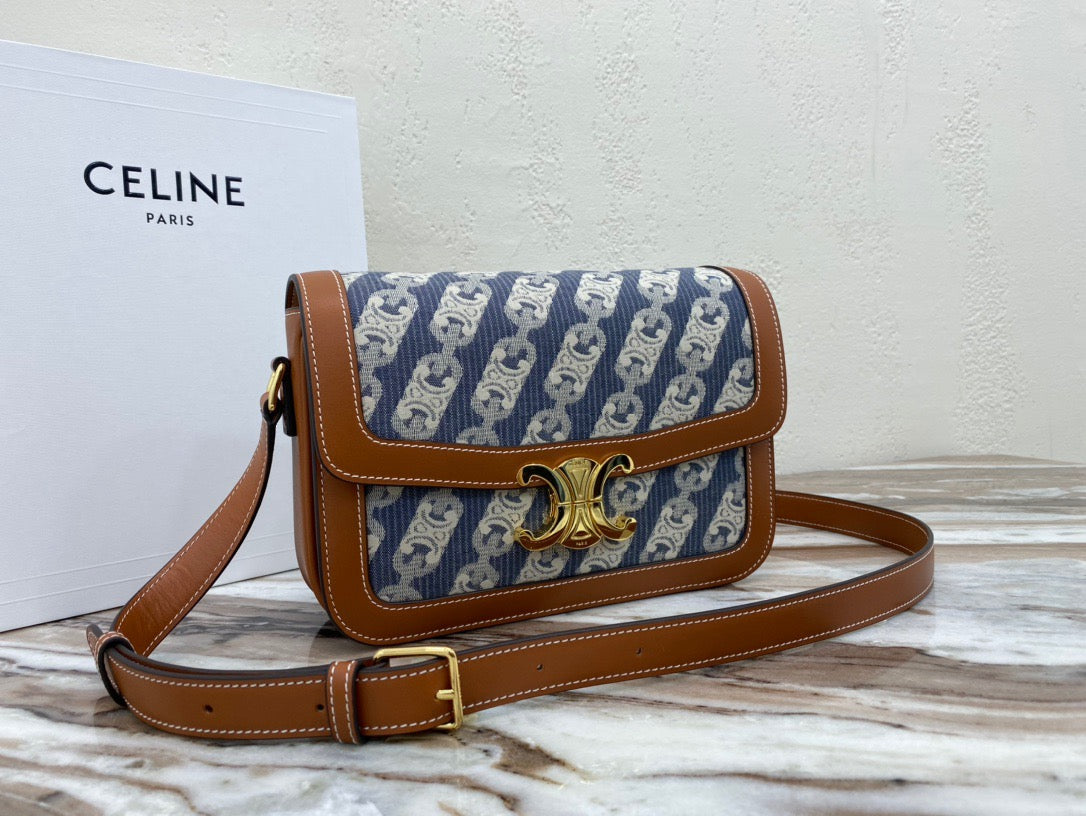 Celine Classic Triomphe Medium Bag In Presbyopic Retro Bag