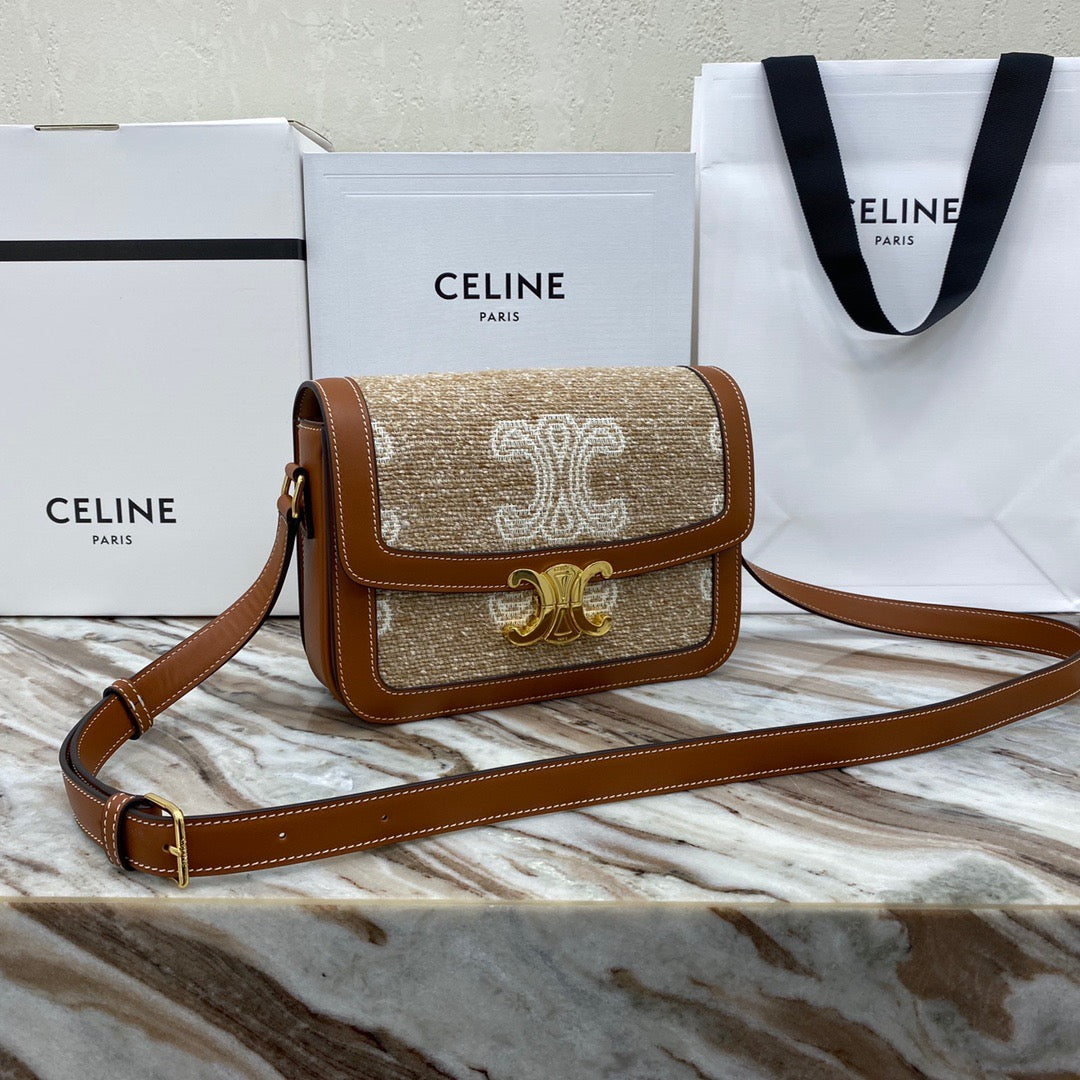 Celine Classic Triomphe Medium Bag In Presbyopic Retro Bag