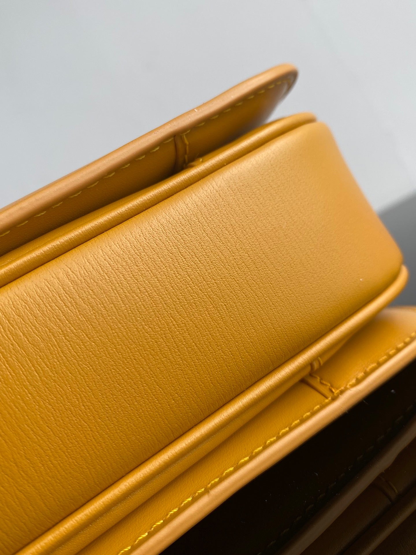 Celine Triomphe Medium Bag In Yellow Smooth Calfskin