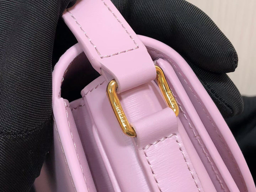 Celine Triomphe Medium Bag In Mallow Purple Smooth Calfskin