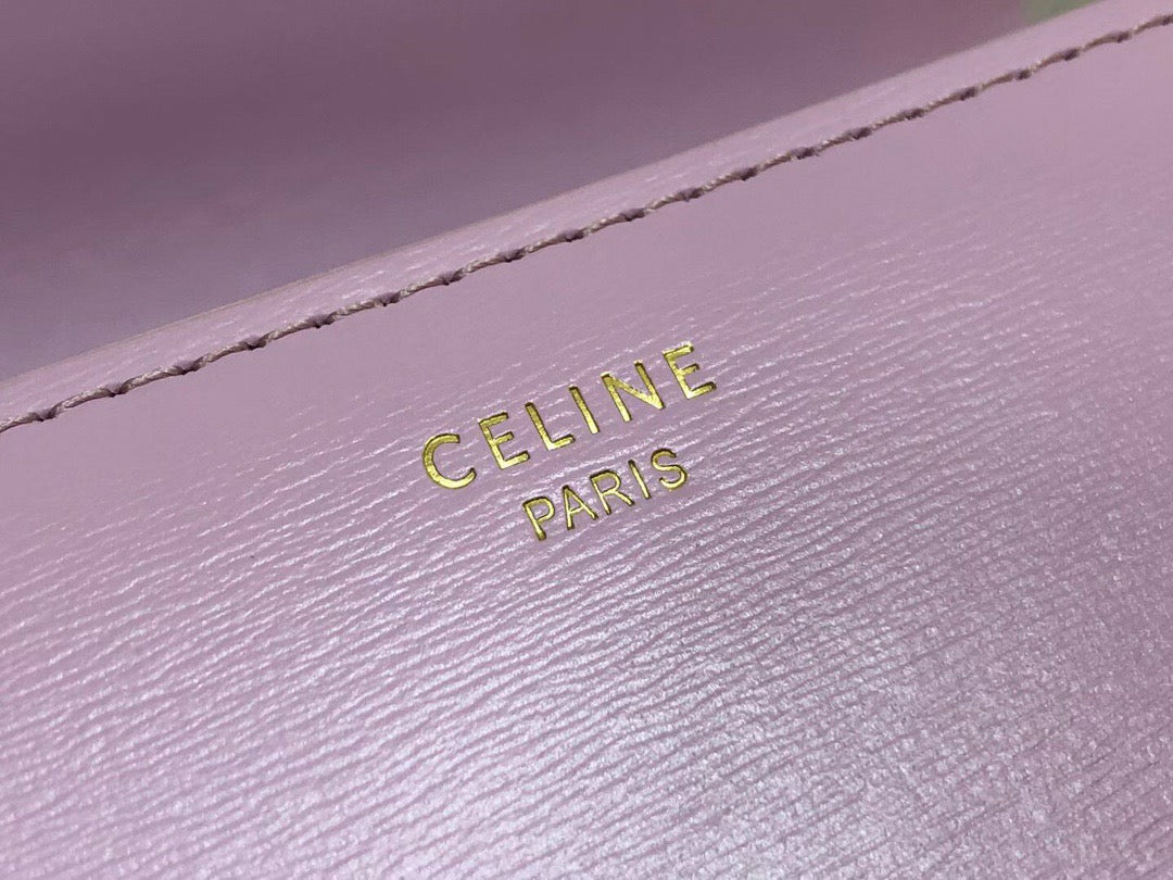 Celine Triomphe Medium Bag In Mallow Purple Smooth Calfskin