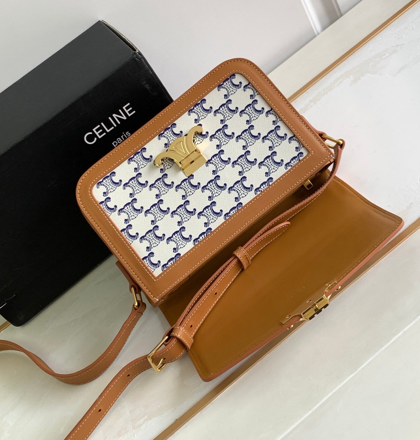 Celine Classic Triomphe Medium In Presbyopic Retro Bag