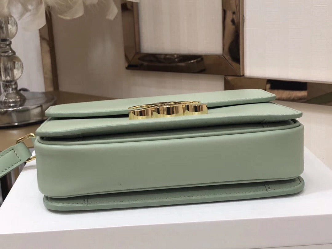 Celine Triomphe Large Bag In  Mint Green Calfskin