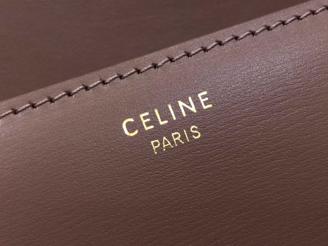 Celine Triomphe Large Bag In Bean Paste Powder Calfskin