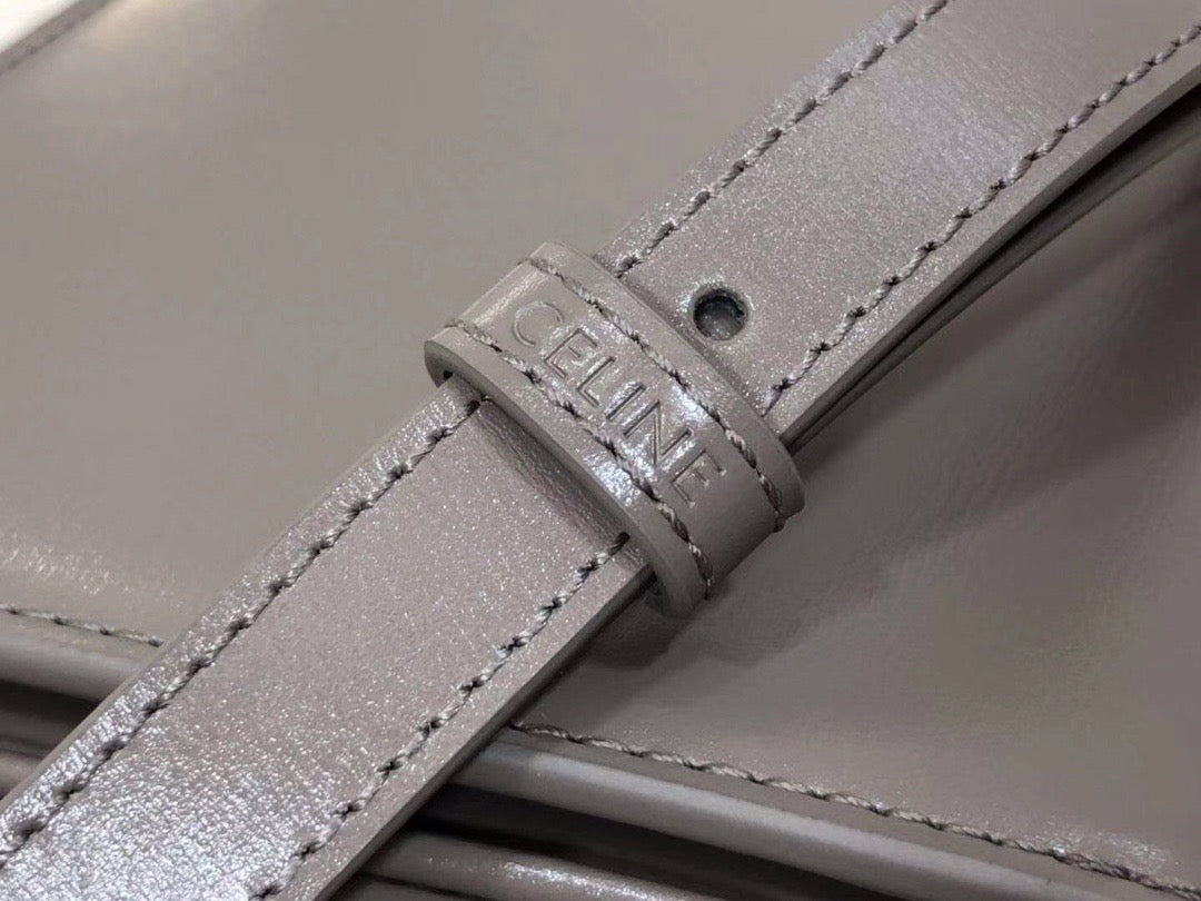 Celine Triomphe Large Bag In Gray Calfskin