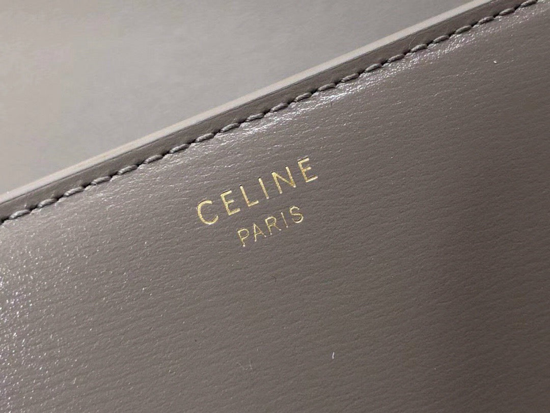 Celine Triomphe Large Bag In Gray Calfskin