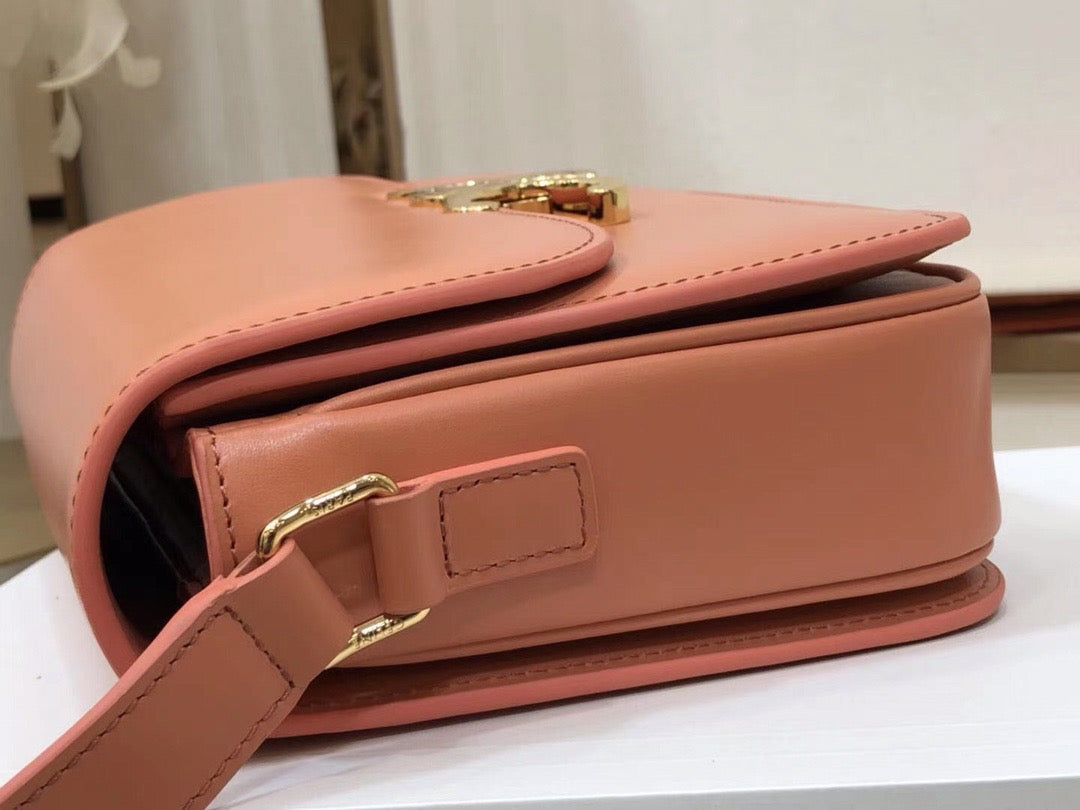 Celine Triomphe Large Bag In Orange Calfskin