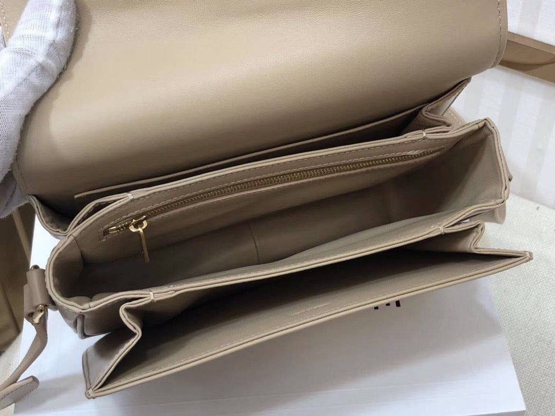 Celine Triomphe Large Bag In Light Brown Calfskin