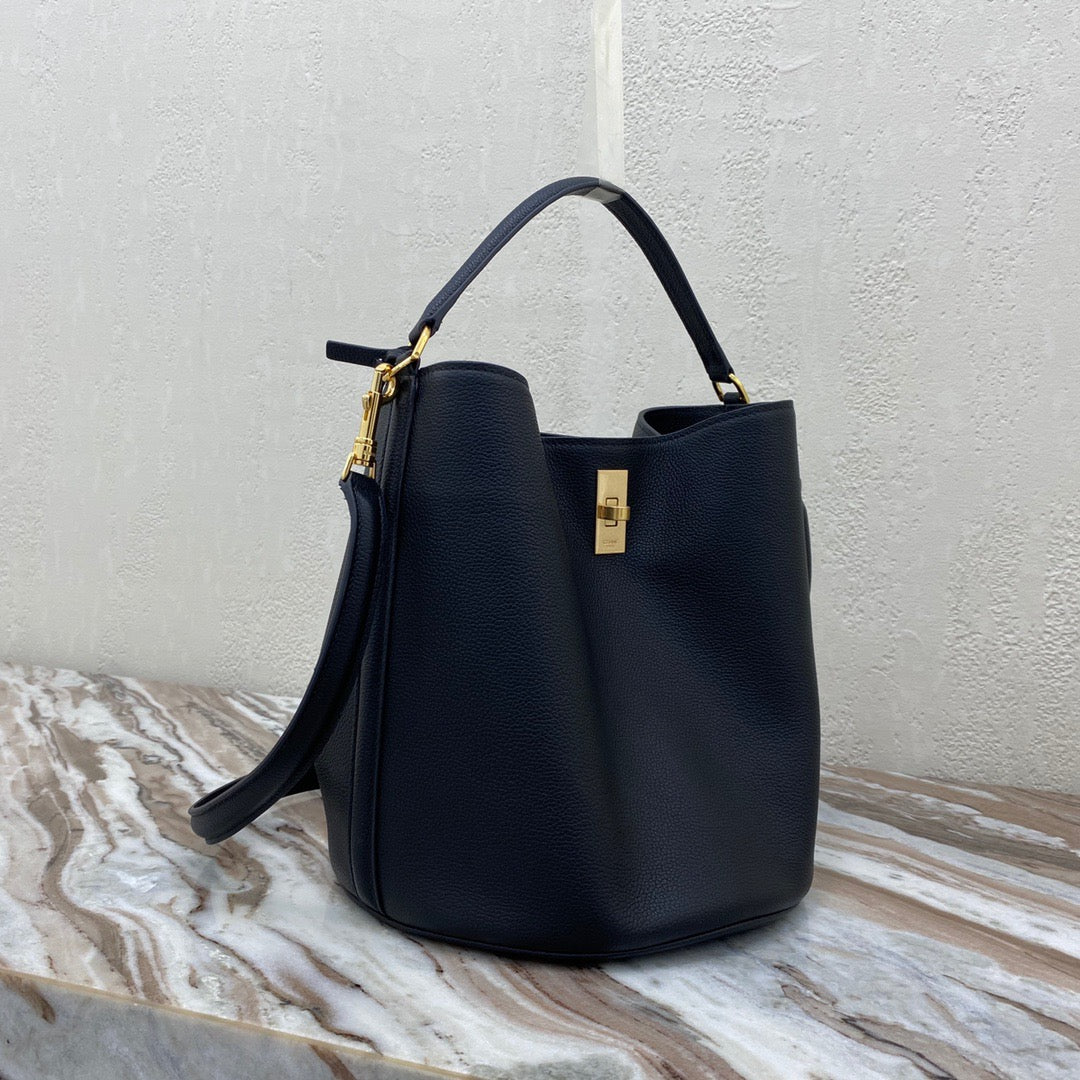 Celine Bucket 16 Bag In Black Smooth Calfskin